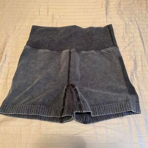 Zenana Black Acid Wash Shorts